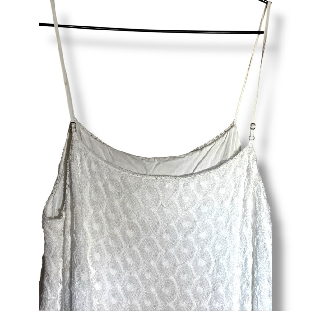 Anthropologie NEW Chic Asymmetrical White Lace Fully Lined Sleeveless Maxi Dress - Picture 16 of 16